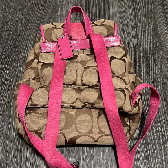 Coach Tan and Pink Backpack - Picture 3 of 6